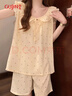 古今（GUJIN）帶胸墊短袖睡衣女2025夏季新款云朵棉家居服甜美可外穿睡褲套裝XL 曬單實(shí)拍圖