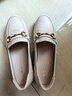 金利來(lái)（Goldlion）女鞋媽媽皮鞋一腳蹬淺口女單鞋坡跟圓頭樂(lè )福鞋 G662330071 米白36 曬單實(shí)拍圖