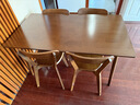 早作  實(shí)木餐桌現代簡(jiǎn)約家用餐廳桌椅組合胡桃色桌子長(cháng)方形日式吃飯桌 一桌四椅 長(cháng)140*寬80+4椅 胡桃色 曬單實(shí)拍圖