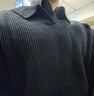 馬登工裝美式復古海鷗領(lǐng)polo衫寬松慵懶男士套頭毛衣春冬坑條針織衫男 黑色 【v領(lǐng)毛衣男/高級感毛線(xiàn)衣/男士冬季打底衫】 L 曬單實(shí)拍圖
