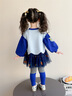 迪士咪魯（DISHIMILU）女童寶寶套裝春裝拼接2026新款春秋1-8歲兒童裝女孩春季小孩衣服 XT529(上衣+打底褲）-藍色 110 碼/身高100-110cm（3-4歲） 曬單實(shí)拍圖