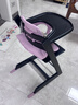 Nuskin餐椅兒童成長(cháng)椅寶寶吃飯座椅學(xué)習椅嬰兒進(jìn)口櫸木椅子六件套 石楠紫餐椅+紫圍欄+白餐盤(pán)+坐墊+安全帶+防倒件 曬單實(shí)拍圖