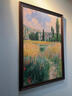 奇瓦麗美式風(fēng)景玄關(guān)裝飾畫(huà)正對門(mén)莫奈梵高世界名畫(huà)掛畫(huà)餐廳壁畫(huà)手繪油畫(huà) V款莫奈向日葵 45*60cm推薦墻面寬度70-80cm 復古棕框歐美標準畫(huà)框-肌理畫(huà) 曬單實(shí)拍圖