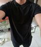 POUM痞帥高街黑色正肩短袖T恤男夏季新款潮流健身運動(dòng)半袖男裝上衣 A+-Q1001黑色 L 曬單實(shí)拍圖