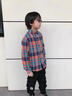 恒源祥童裝男童純棉襯衫格子開(kāi)衫簡(jiǎn)約帥氣小男孩中大童全棉童裝上衣春夏 SJM【桔藍】 120 建議高115-120 重30-40斤 曬單實(shí)拍圖