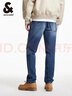 杰克·瓊斯（JACK&JONES）26年男裝牛仔褲長(cháng)褲子春季水洗貓須皮標logo直筒休閑226132169 E39中牛仔藍 常規 30 170 W30/L30 曬單實(shí)拍圖