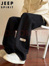 JEEP SPIRIT吉普褲子男士休閑褲男春秋季寬松直筒運動(dòng)衛長(cháng)褲 黑色 L 曬單實(shí)拍圖