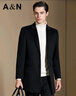 安東尼奧【山羊絨&綿羊毛】輕奢純色羊絨羊毛呢大衣男中長(cháng)款西裝領(lǐng)呢外套 黑色 2XL /54(185/100A) 曬單實(shí)拍圖