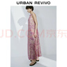UR夏季新款女休閑波嬉風(fēng)碎花超寬松吊帶連衣裙UWH750032 玫粉印花 (偏寬松) L (XL-XXL) 曬單實(shí)拍圖