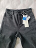 逸陽(yáng)（ESE-Y）直筒牛仔褲女冬季新款薄拉絨高腰顯瘦煙管法棍褲子 黑灰色 26 曬單實(shí)拍圖