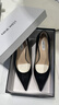 NINE WEST/玖熙高跟鞋女尖頭真皮通勤細跟單鞋 NF670022KK 黑色 36 曬單實(shí)拍圖