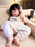 威爾貝魯（WELLBER）嬰兒睡袋1-3歲前6后4寶寶竹棉紗布分腿睡衣兒童春秋 櫻野兔兔L 曬單實(shí)拍圖
