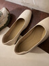 沙馳女鞋軟牛皮職業(yè)單鞋女25年春季新款內增小坡跟舒適休閑媽媽鞋 曬單實(shí)拍圖