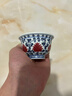 云蕎窯陽(yáng)春白雪青花釉里紅纏枝蓮小壓手杯 陽(yáng)春白雪 青花釉里紅纏枝蓮（花心）小壓手杯 曬單實(shí)拍圖