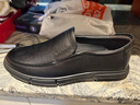 奧康（Aokang）官方春秋季流行商務(wù)休閑皮鞋男士舒適百搭一腳蹬鞋子男黑39碼 曬單實(shí)拍圖