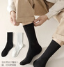 棉小念襪子男士長(cháng)筒【100%純棉10A抗菌防臭】純色黑白長(cháng)襪長(cháng)筒春秋季5雙 曬單實(shí)拍圖