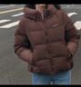 雪中飛20新款女士短款羽絨服潮流休閑風(fēng)小個(gè)子加長(cháng)外套舒適溫暖 咖啡色|7217 M 160 曬單實(shí)拍圖