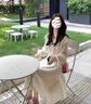 fredrical2026夏季新款連衣裙女法式溫柔小仙女長(cháng)袖蛋糕連衣裙薄款顯瘦裙子 圖片色 S 曬單實(shí)拍圖