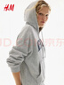 H&M女裝衛衣2026春季新款美式開(kāi)衫大廓形連帽衫拉鏈外套1234775 混灰色/New York S 160/88 曬單實(shí)拍圖