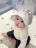 MINI TUTUYA嬰兒帽子薄款春秋女寶寶防曬帽嬰幼兒公主遮陽(yáng)帽小月齡囟門(mén)帽外出 春日花-復古粉 44碼:適用頭圍（38-44cm），建議0-6個(gè)月 曬單實(shí)拍圖