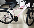 鳳凰自行車(chē)女款山地車(chē)男變速越野單車(chē)青少年學(xué)生成人公路賽車(chē) 坦途510 鋼架輻條輪-彩云粉 26寸【適合155-185cm】 24速 曬單實(shí)拍圖