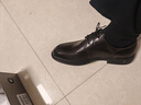 奧康（Aokang）系帶舒適大底純色商務(wù)正裝透氣男士皮鞋 黑42碼 曬單實(shí)拍圖