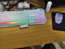 狼蛛（AULA）T101真機械手感鍵盤(pán)鼠標套裝 有線(xiàn)104鍵鍵鼠套裝 游戲辦公電腦鍵盤(pán)混光吃雞套裝 金屬面板銀白 曬單實(shí)拍圖