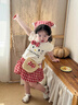 班喜迪女童夏裝套裝2026新款洋氣兒童短袖短褲兩件套寶寶衣服夏季小童裝 紅格子 80 曬單實(shí)拍圖