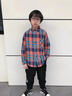 恒源祥童裝男童純棉襯衫格子開(kāi)衫簡(jiǎn)約帥氣小男孩中大童全棉童裝上衣春夏 SJM【桔藍】 120 建議高115-120 重30-40斤 曬單實(shí)拍圖