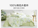 羅萊家紡 100%純棉床上四件套全棉被套床單200*230 綠 曬單實(shí)拍圖