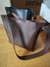 卡里普斯（CALYPSO）禮物水桶包女神節托特單肩包軟牛皮女包通勤簡(jiǎn)約女士真皮斜挎大包 咖啡色 曬單實(shí)拍圖
