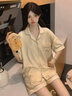 阿寶莉2026年新款夏季天格子短袖睡衣女士短褲大碼家居服薄款套裝可外穿 91248女【不帶胸墊】 L 建議體重100-120斤 曬單實(shí)拍圖
