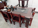 TKHE老船木茶桌椅組合茶幾茶臺古船木禪意泡茶桌茶具套裝一體實(shí)木家具 1.6米桌+雕龍椅+4靠椅 曬單實(shí)拍圖