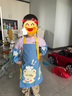 Babyprints圍裙兒童罩衣寶寶繪畫(huà)衣吃飯廚房套裝防水防臟帶袖套可擦手藍小熊 曬單實(shí)拍圖
