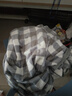 雅鹿·自由自在A(yíng)類(lèi)毛毯子午睡毛巾被子午休秋冬保暖披肩毯空調毯灰格180*200cm 曬單實(shí)拍圖