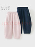 戴維貝拉（DAVE＆BELLA）兒童針織褲子春裝女童男童中大童運動(dòng)長(cháng)褲彎刀褲 曬單實(shí)拍圖