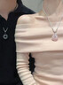 五臺山粉水晶銀耀石情侶平安扣吊墜女朋友38女神節禮物老婆項鏈 [情侶款]粉水晶+銀耀石 五臺山直發(fā) 曬單實(shí)拍圖