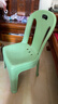 塑料靠背椅家用舒適久坐凳子加厚大人可坐換鞋凳地攤椅兒童餐椅 綠色 2個(gè)裝 曬單實(shí)拍圖