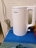 美的（Midea）電熱水壺家用燒水壺泡茶0涂層食品級304不銹鋼自動(dòng)斷電雙層防燙全鋼無(wú)縫1.5L大容量 MK-HJ1566 曬單實(shí)拍圖