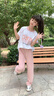 佳辛女童套裝夏裝2026新款夏季洋氣時(shí)髦薄款中大童女孩兒童短袖運動(dòng)服 粉色-BQ1703 150 建議身高141-150cm 曬單實(shí)拍圖