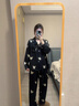 PAUL VALLONI明星同款真絲睡衣高級感情侶家居服薄款兩件套可外穿高端禮盒套裝 夢(mèng)幻黑【長(cháng)袖+長(cháng)褲】白鹿同款 XL 女【163-172cm體重110-130斤】 曬單實(shí)拍圖
