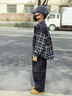 G.duck小黃鴨2026新款春秋個(gè)性格子男童套裝時(shí)尚帥氣有型休閑外套工裝褲 黑色 120 (建議身高110cm-120cm) 曬單實(shí)拍圖