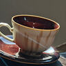 象上陶瓷咖啡杯景德鎮高溫顏色釉手工小眾禮物高顏值新婚禮物喬遷禮 月涌棕咖啡杯碟套裝 2個(gè) 220ml 曬單實(shí)拍圖