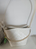 CHARLES&KEITH26夏季新品菱格手提鏈條水桶包子母包CK2-10701658 Cream奶白色 S 曬單實(shí)拍圖