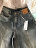 森馬（Semir）森柔牛仔|商場(chǎng)同款牛仔褲女翻邊長(cháng)褲2025秋季闊腿褲103525124007A 曬單實(shí)拍圖