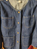 茵曼（INMAN）復古原色亞麻棉短牛仔外套2026春季女裝新款休閑百搭寬松上衣 深牛仔藍 M 曬單實(shí)拍圖