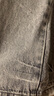 edition牛仔褲女洗水灰色做舊感工裝純棉直筒褲新復古回潮 牛仔灰色 S (26) 曬單實(shí)拍圖
