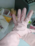 烏斯京手套 2雙裝中碼 薄荷綠+胭脂粉丁腈橡膠清潔家務(wù)手套廚房洗碗 曬單實(shí)拍圖