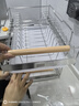 帥仕廚房碗碟置物架瀝水碗架瀝水籃不銹鋼碗筷柜收納柜放碗盤(pán)櫥柜拉籃 【實(shí)心不銹鋼】碗架+碟架丨木把手丨可疊放 曬單實(shí)拍圖