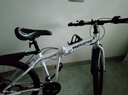 SANGPU折疊自行車(chē)成人山地車(chē)公路學(xué)生男變速賽車(chē)越野單車(chē)通勤城市代步女 頂配輻條-白黑【升級厚輪胎】 26寸21速【適合身高165-180cm】 曬單實(shí)拍圖